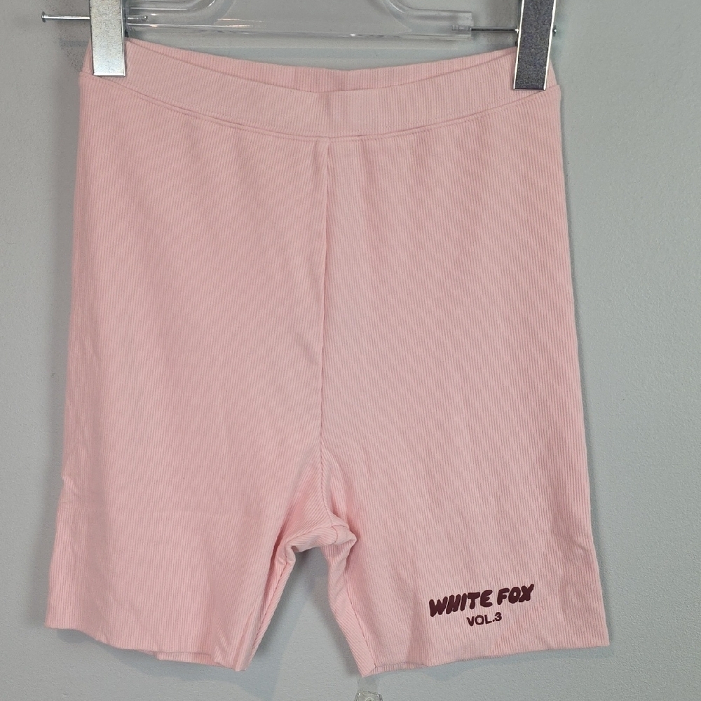 White Fox Offstage Ribbed Cupcake Pink bike shorts Small